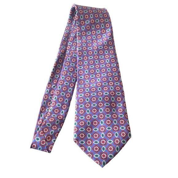 Pre Owned Men’s Geoffrey Beene Tie Neck Tie Necktie 100% Silk Fabric From Italy - Picture 2 of 5